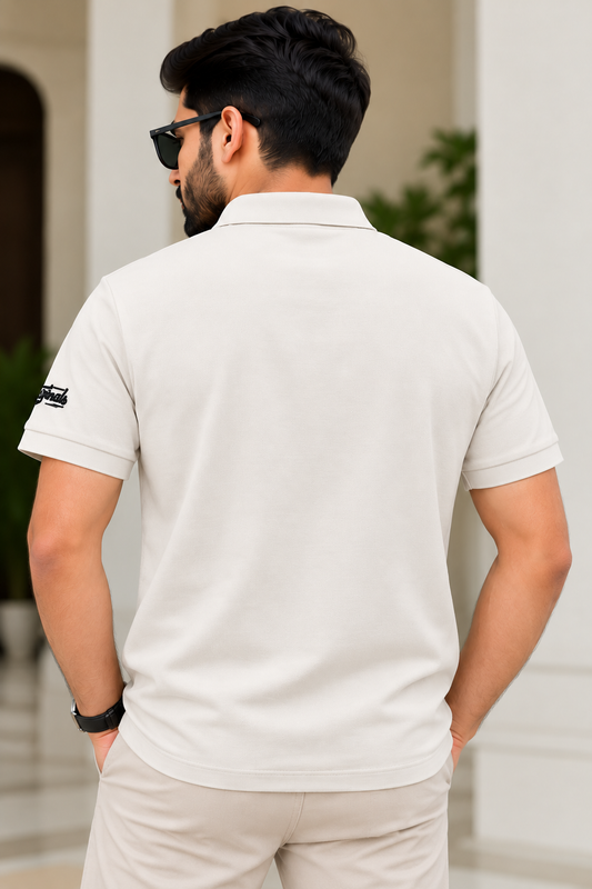 Premium White Polo Shirt – Original Detail