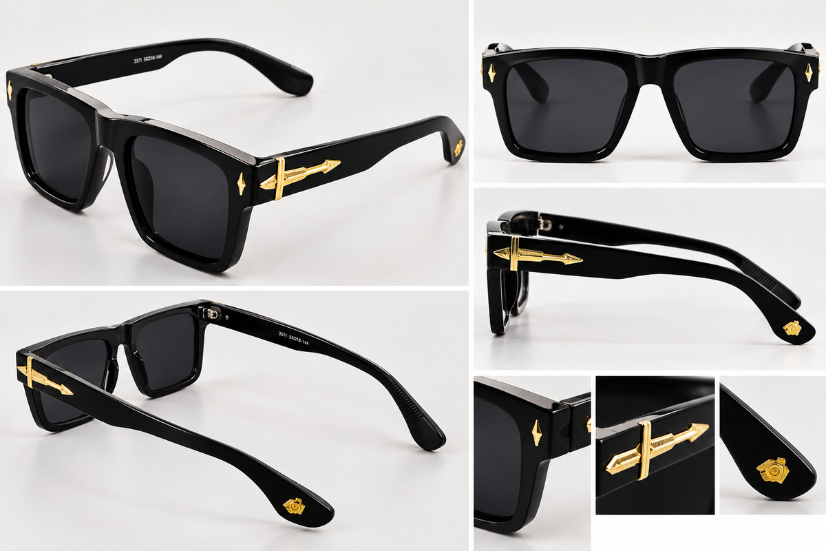 Premium Black & Gold Sunglasses