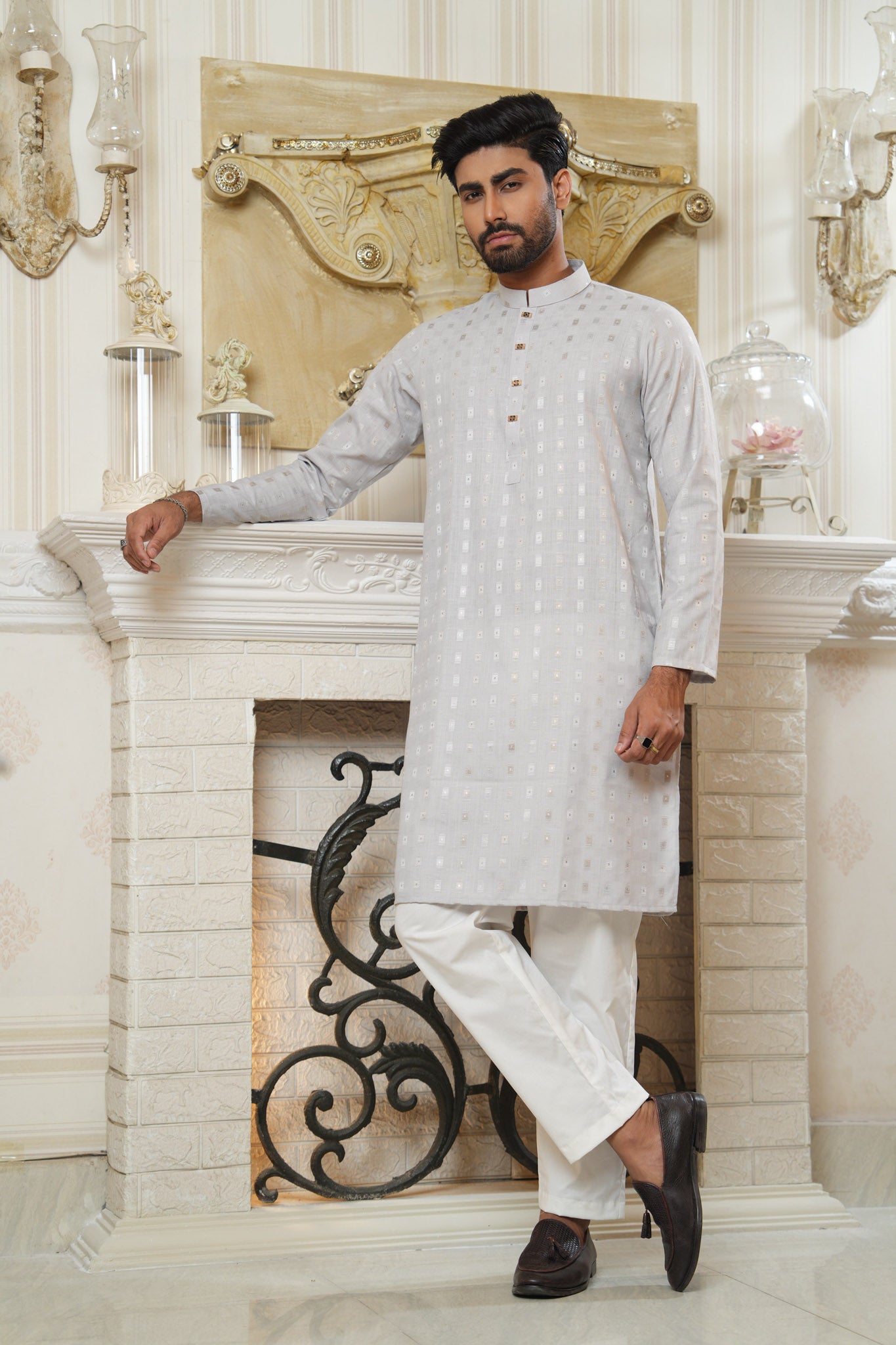 Slim Fit Cotton Semi-Formal Panjabi