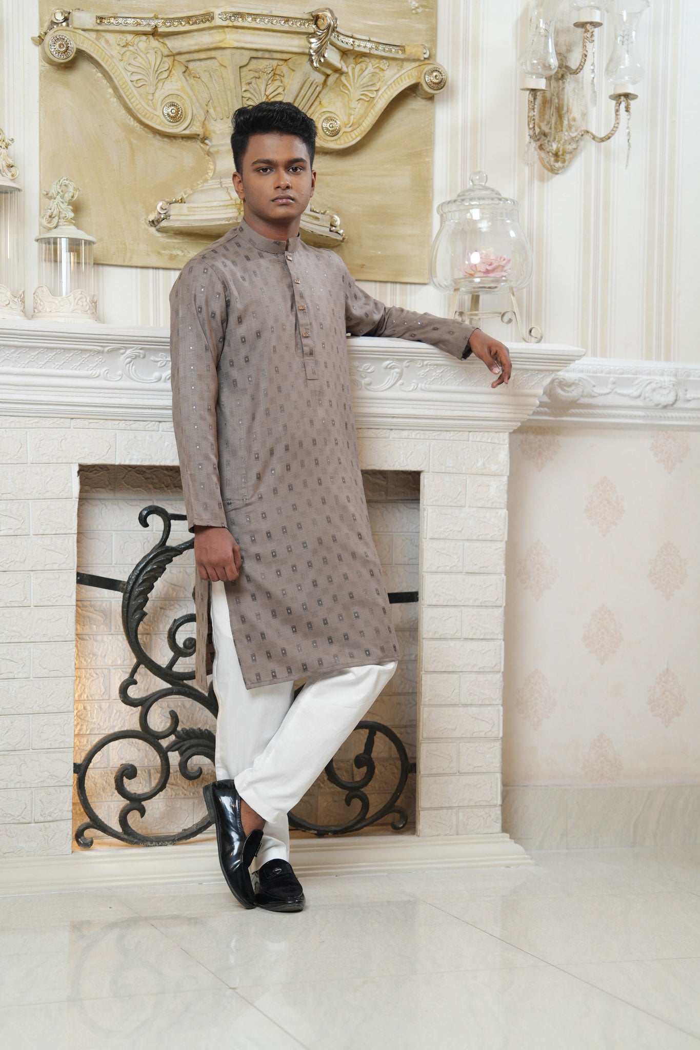 Slim Fit Cotton Semi-Formal Panjabi