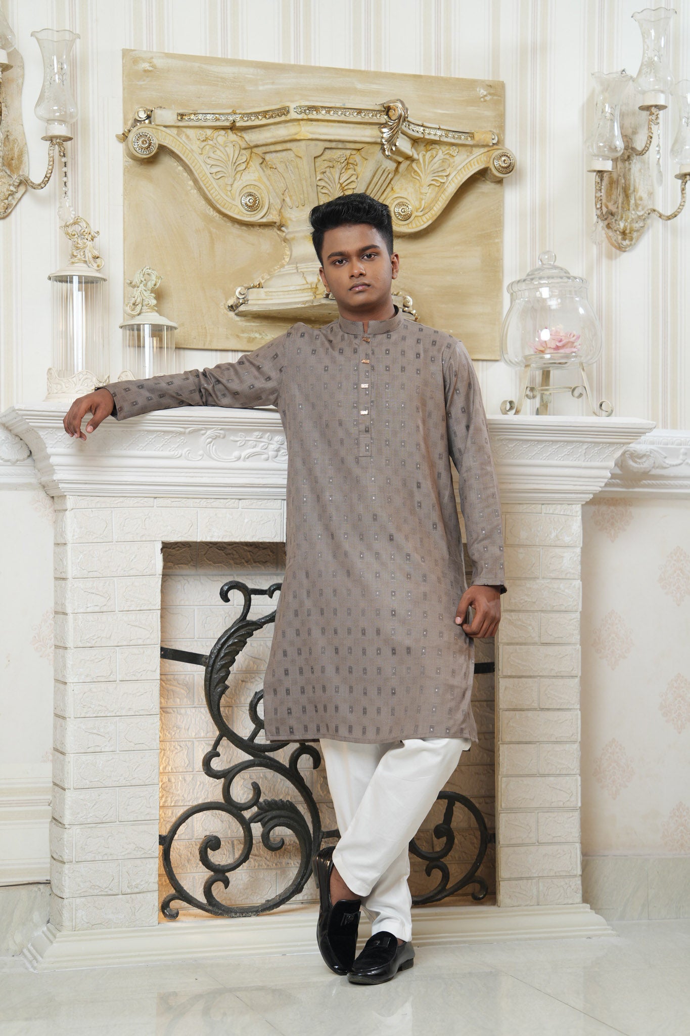 Slim Fit Cotton Semi-Formal Panjabi