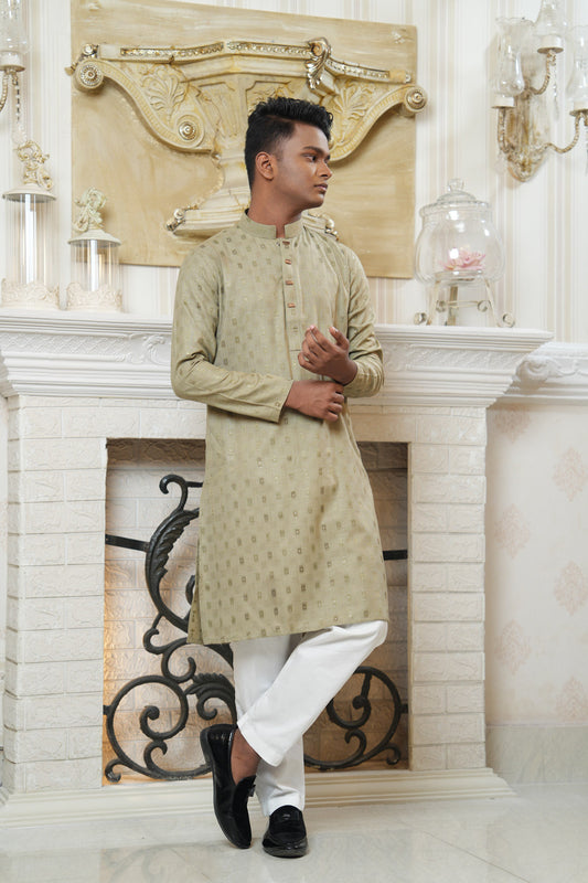 Slim Fit Cotton Semi-Formal Panjabi