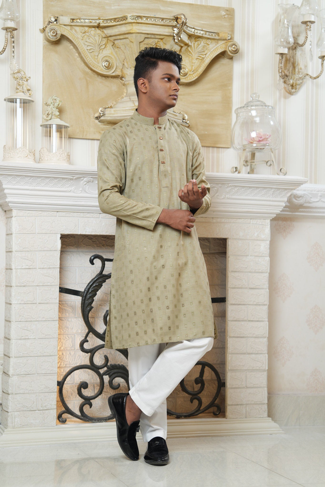Slim Fit Cotton Semi-Formal Panjabi