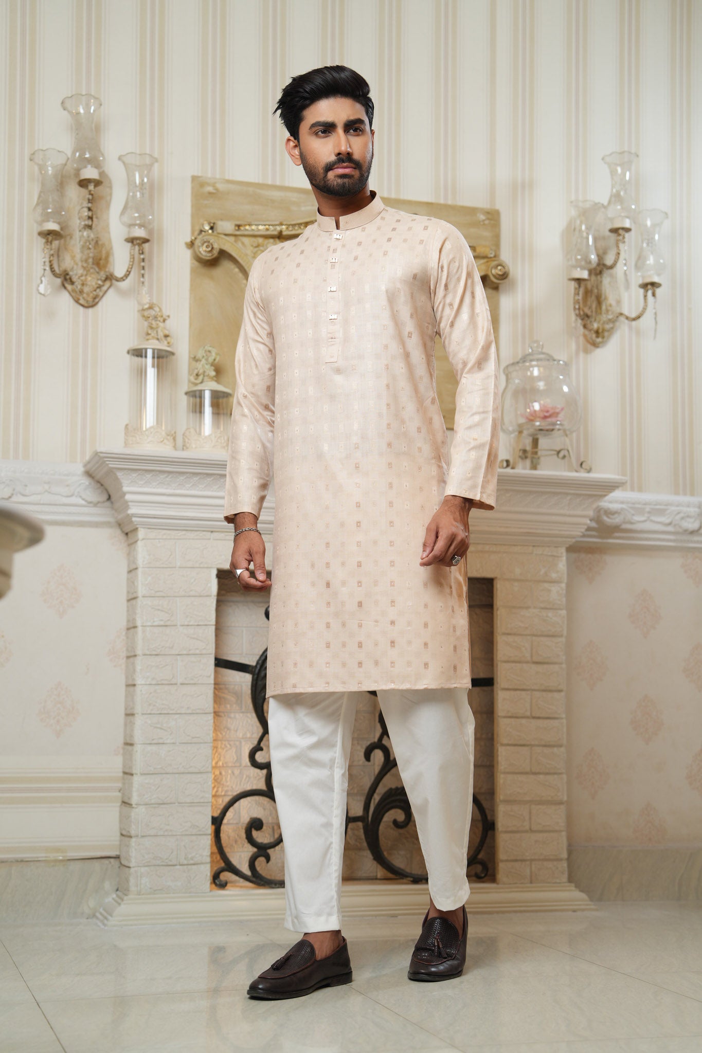 Slim Fit Cotton Semi-Formal Panjabi