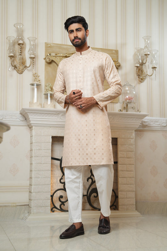 Slim Fit Cotton Semi-Formal Panjabi