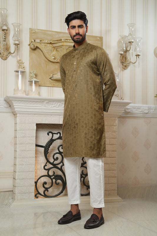 Slim Fit Cotton Semi-Formal Panjabi