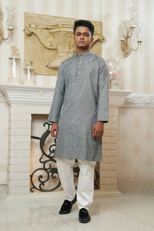 Regular Fit Cotton Semi-Formal Panjabi