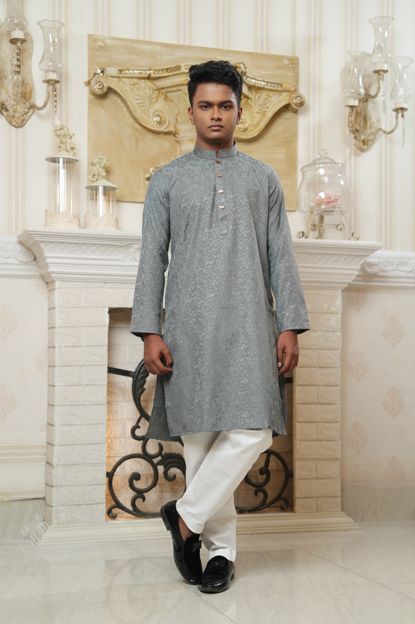 Regular Fit Cotton Semi-Formal Panjabi