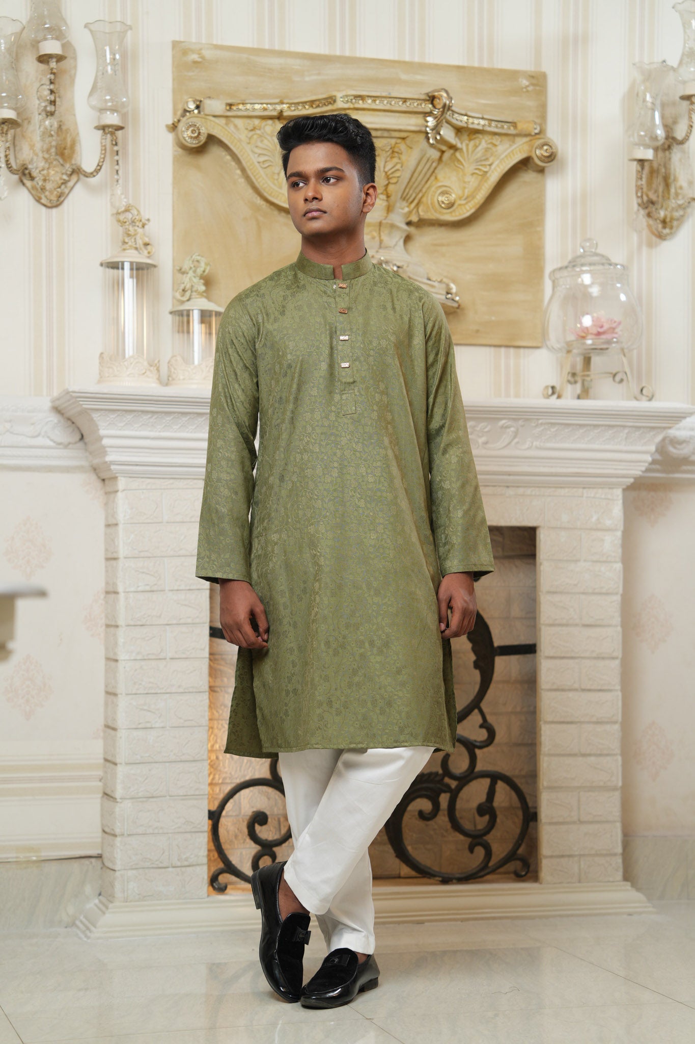 Sequence Jacquard Panjabi Slim Fit