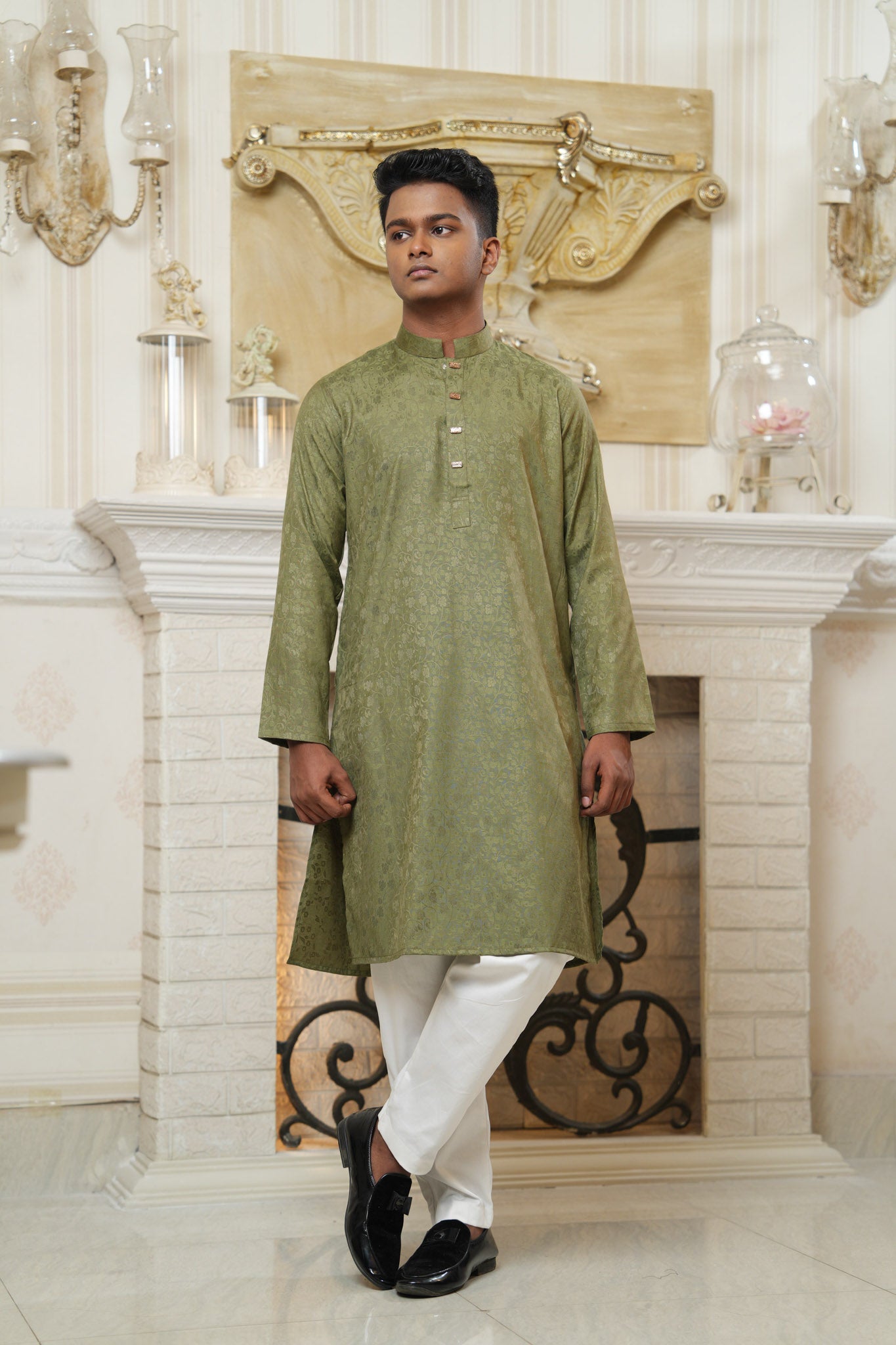 Sequence Jacquard Panjabi Slim Fit