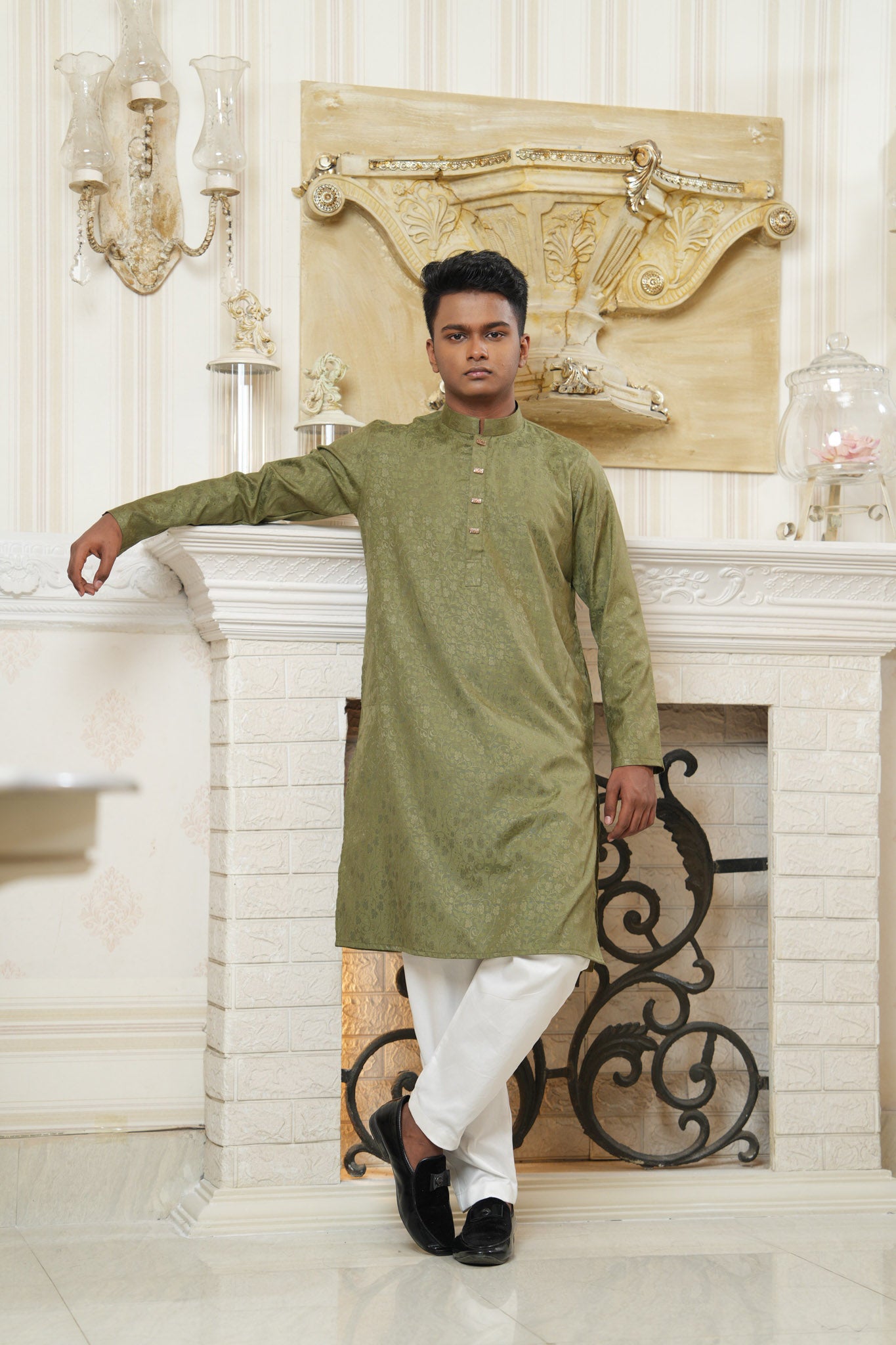 Sequence Jacquard Panjabi Slim Fit
