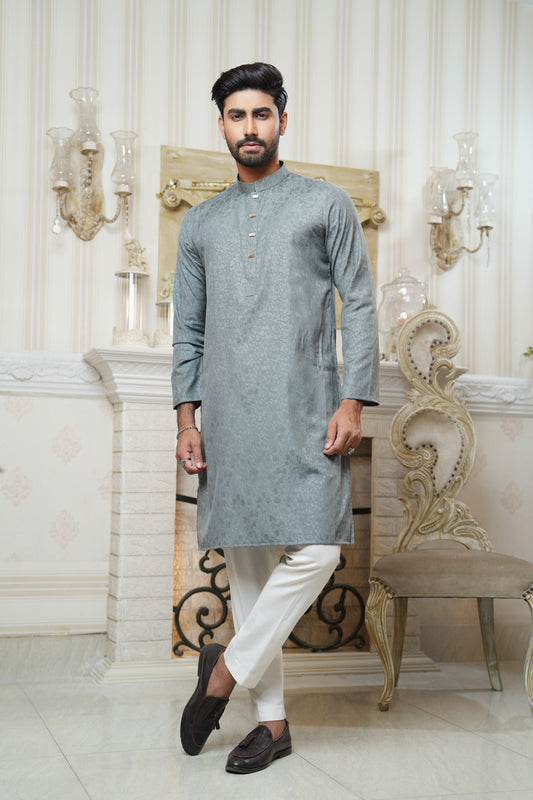 Slim Fit Cotton Semi-Formal Panjabi
