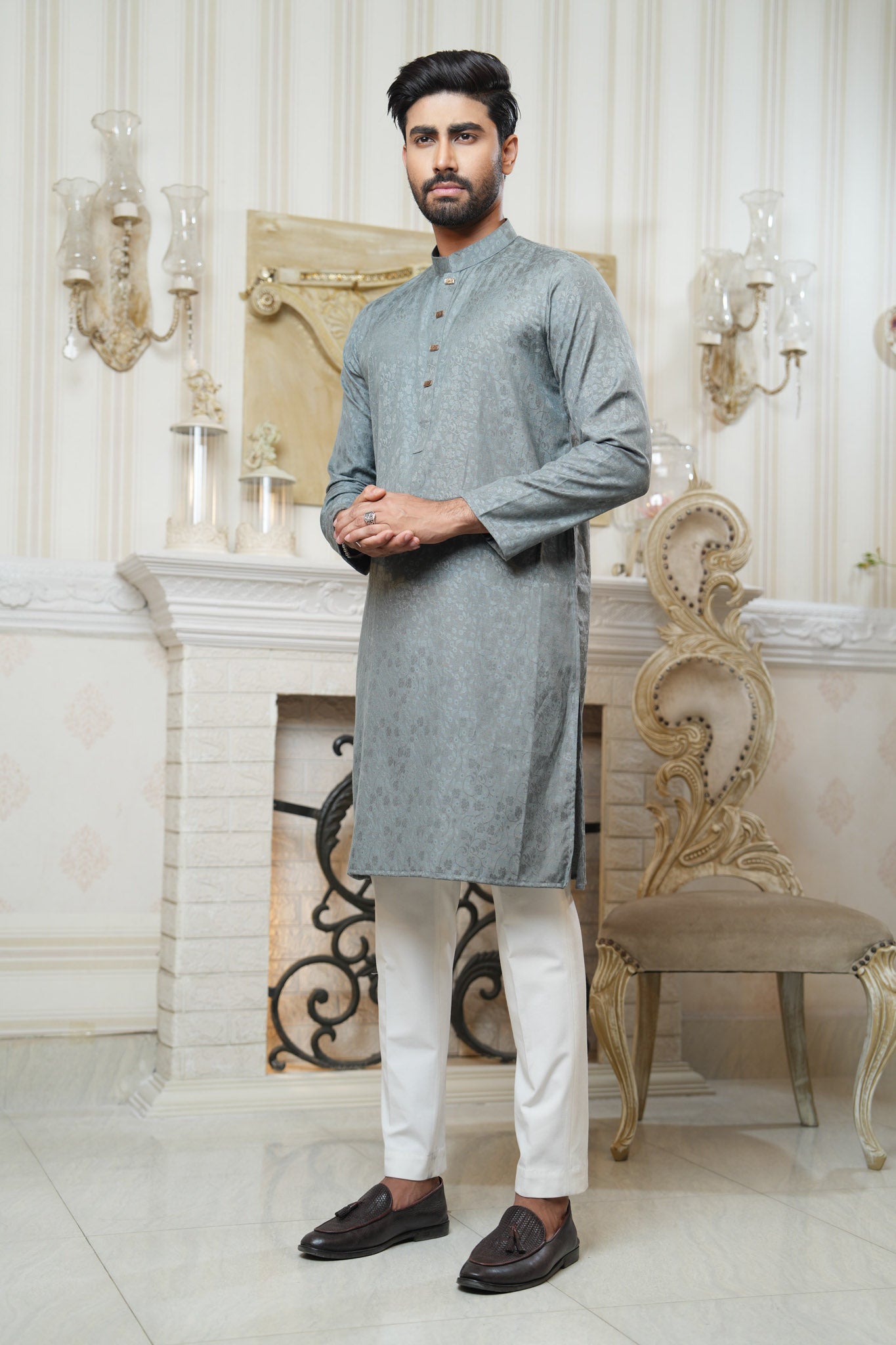 Slim Fit Cotton Semi-Formal Panjabi