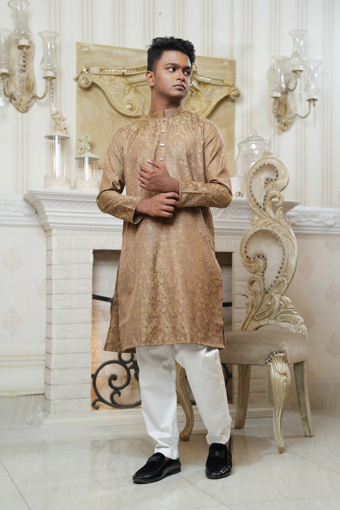 Slim Fit Cotton Semi-Formal Panjabi
