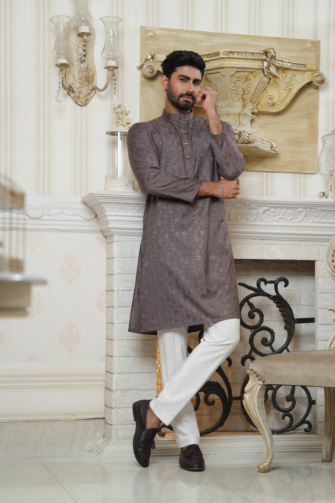 Slim Fit Cotton Semi-Formal Panjabi