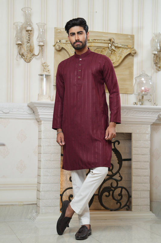 Sequence Jacquard Panjabi Slim Fit