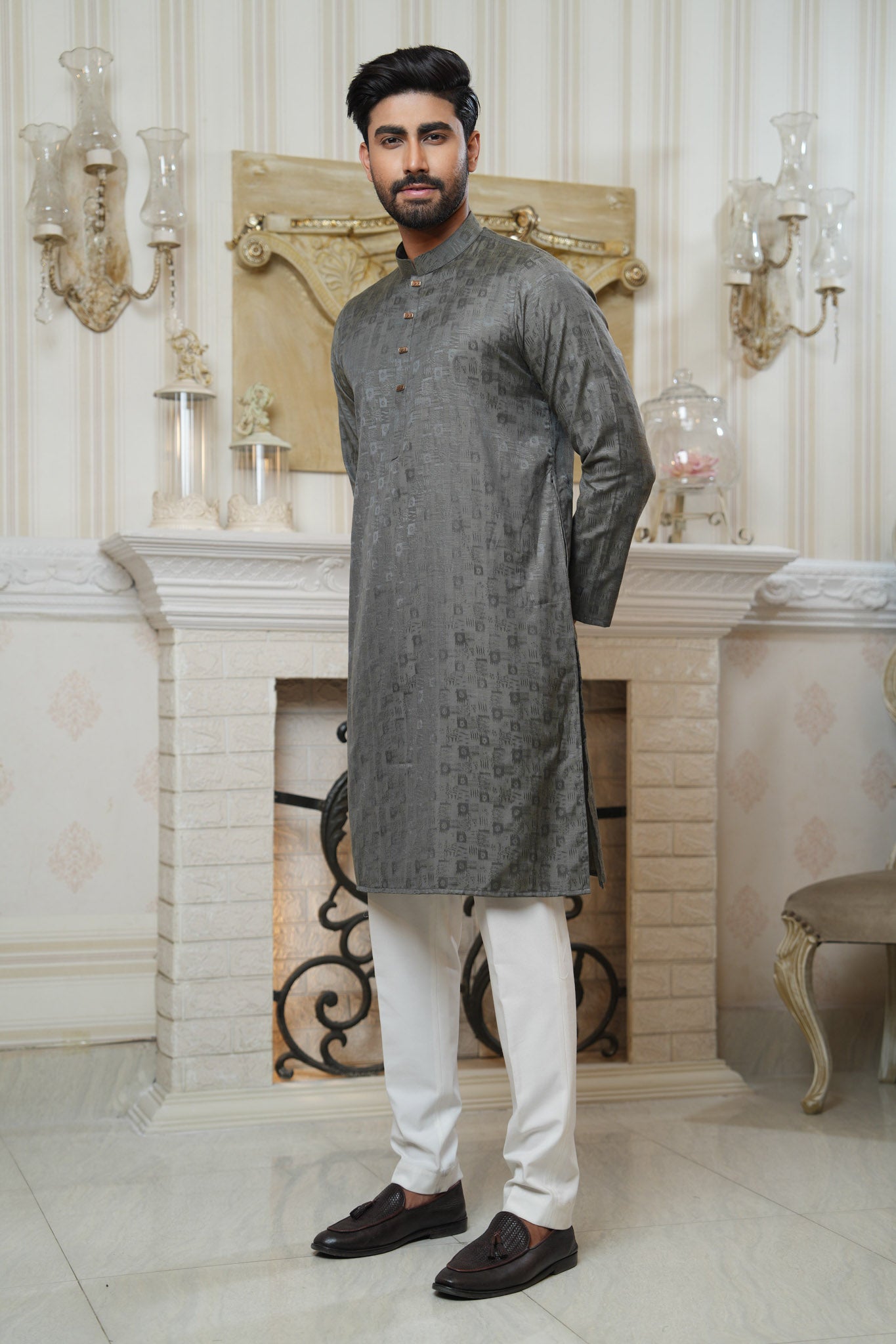 Slim Fit Cotton Semi-Formal Panjabi
