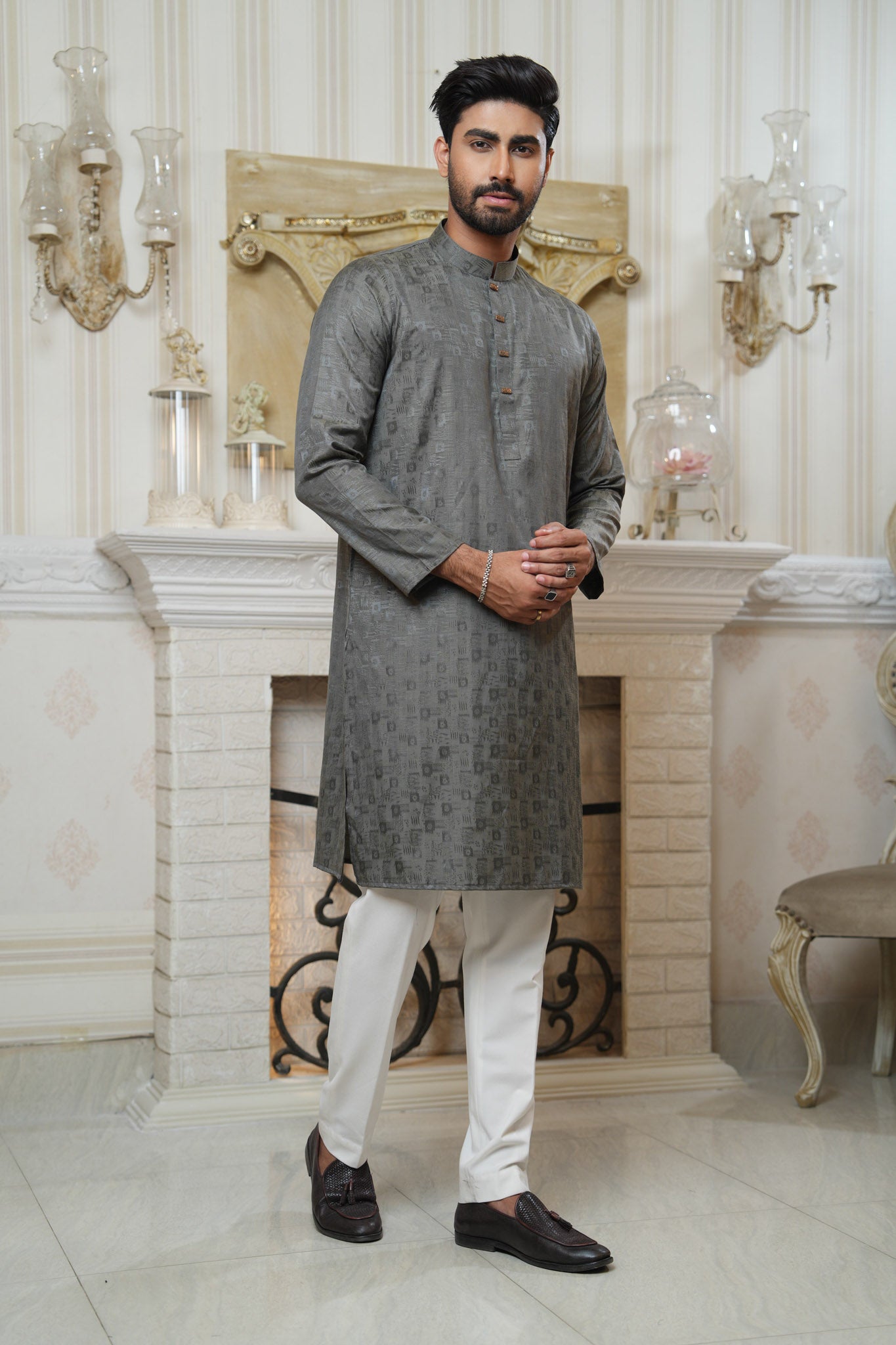 Slim Fit Cotton Semi-Formal Panjabi