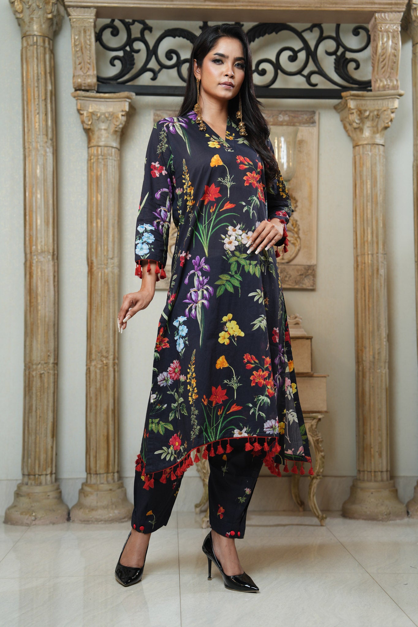 2 - Piece Printed Flower