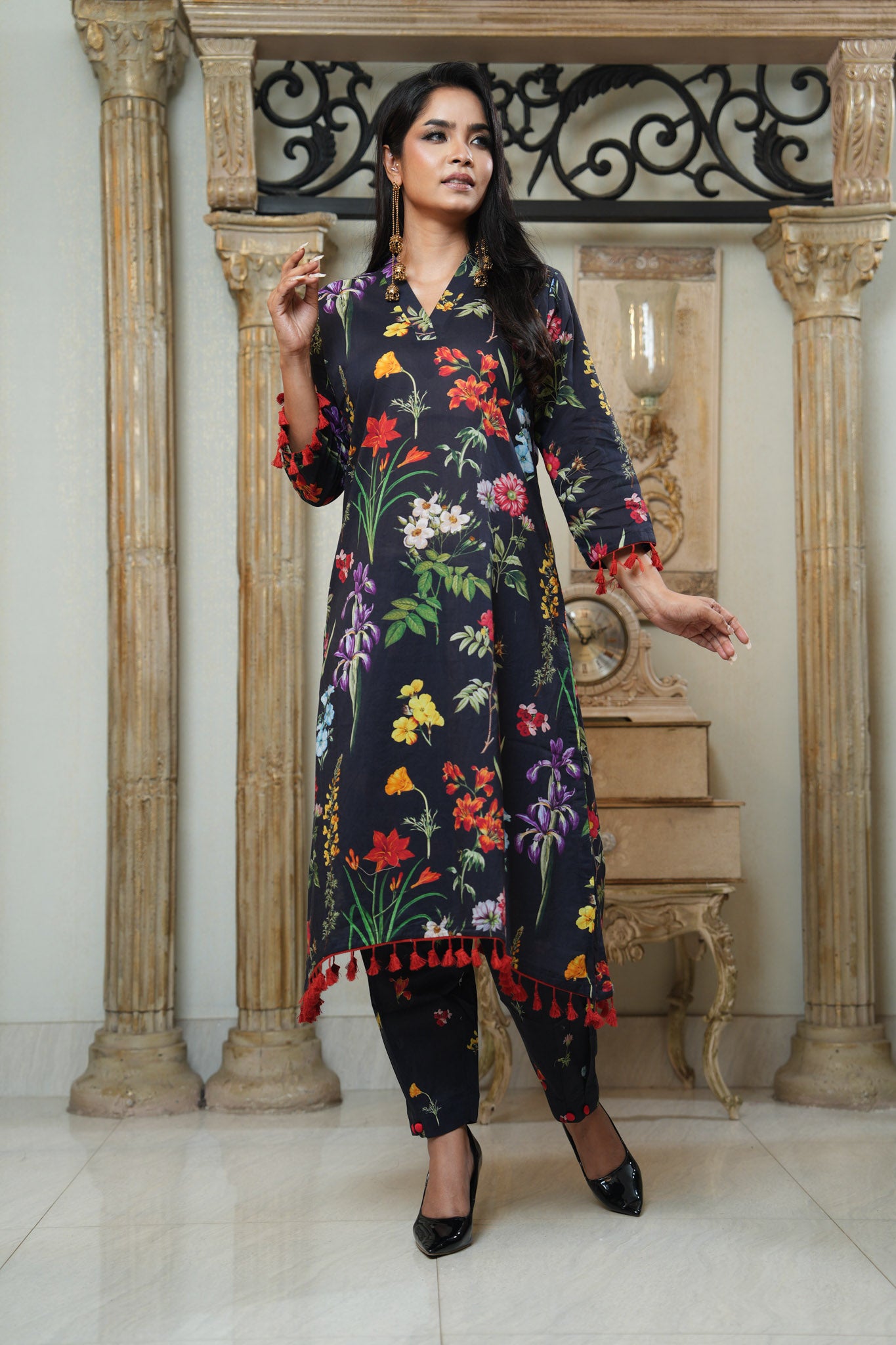 2 - Piece Printed Flower