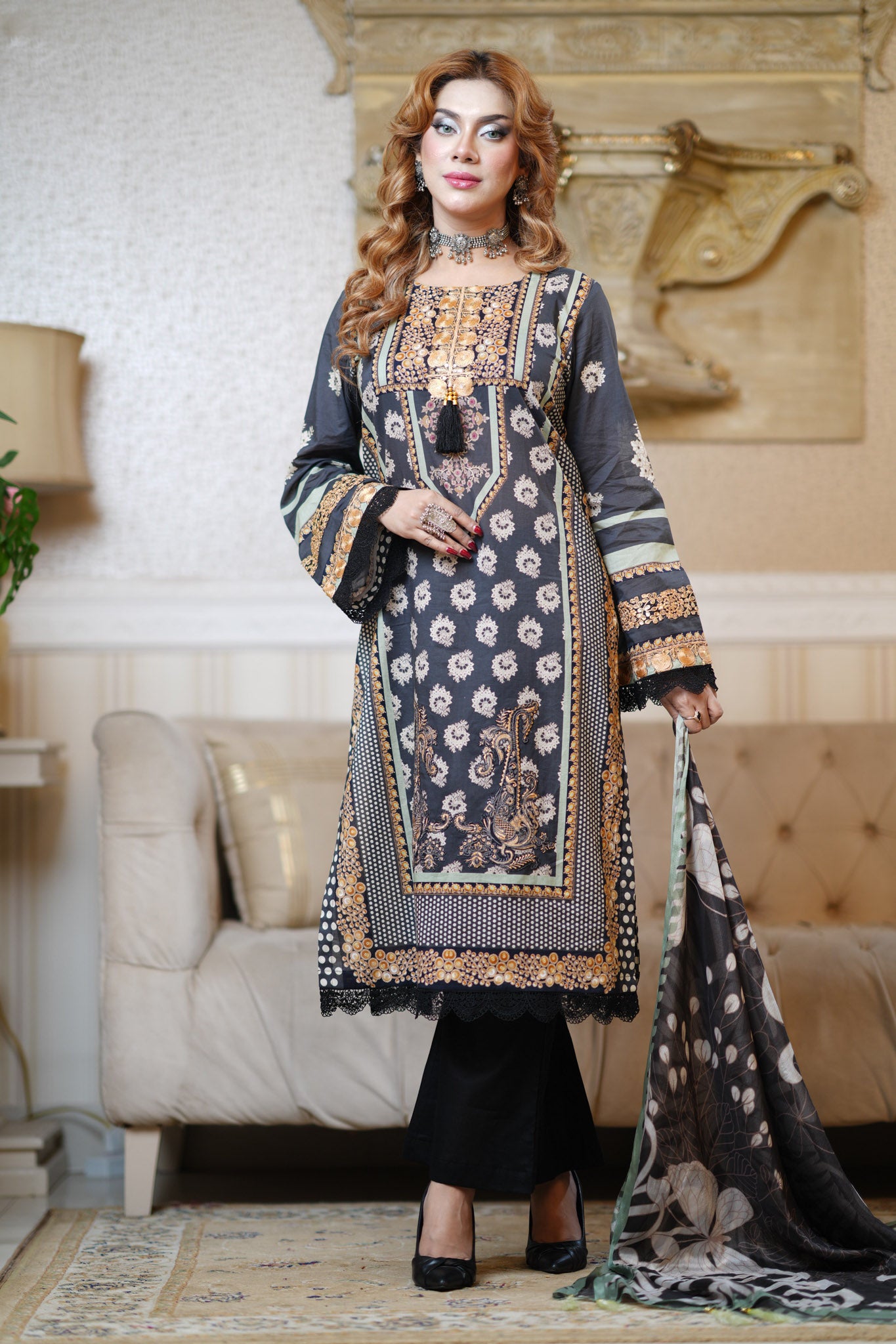 3 Piece - Printed Lawn Suit