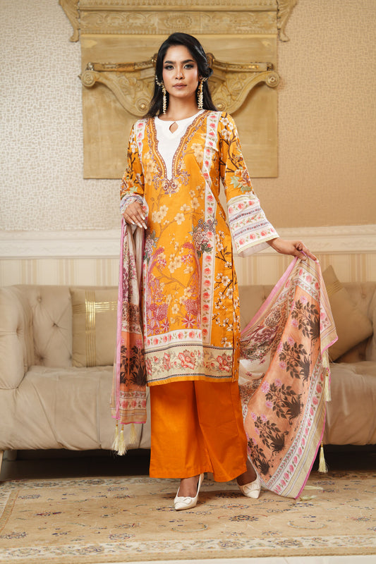 3 Piece - Printed Lawn Suit