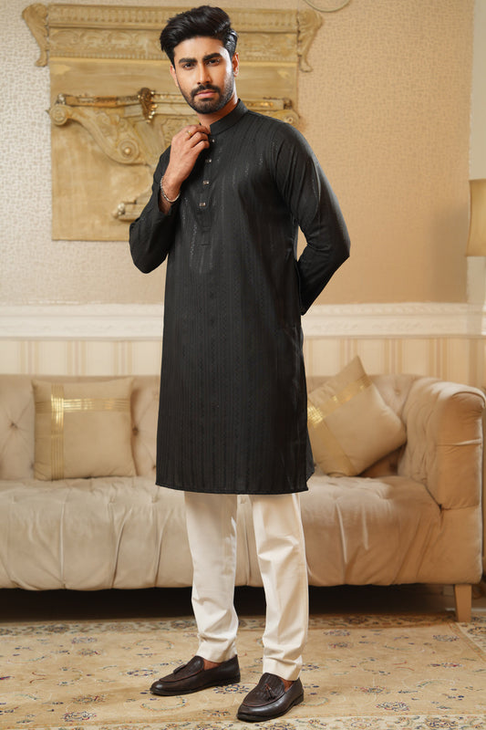 Sequence Jacquard Panjabi Slim Fit