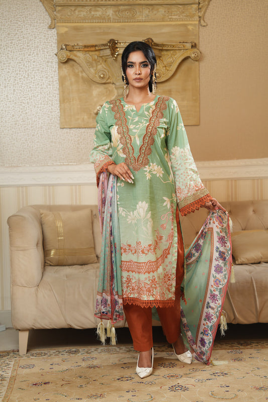 3 Piece - Printed Lawn Suit