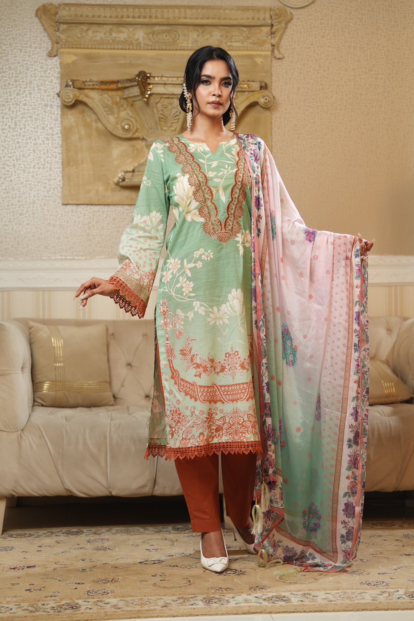 3 Piece - Printed Lawn Suit