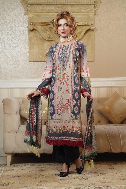 3 Piece - Printed Lawn Suit
