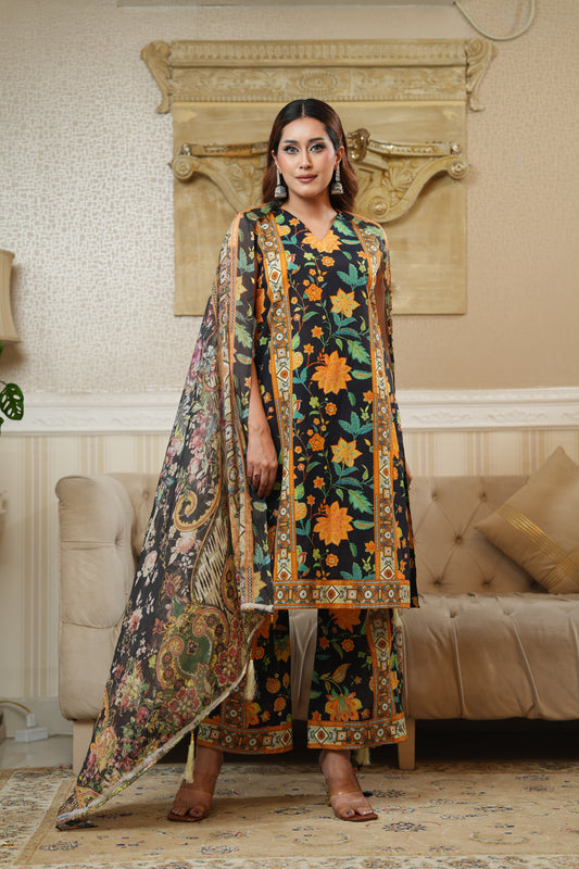 3 Piece - Printed Lawn Suit