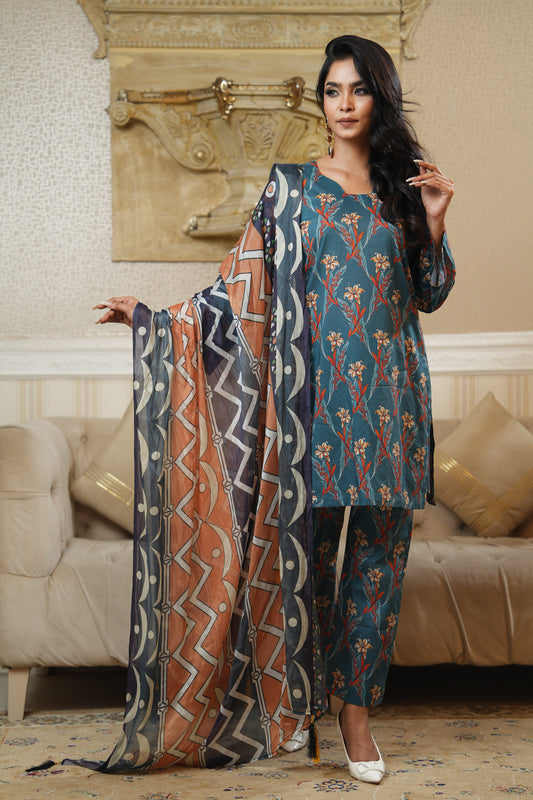 3 Piece - Printed Lawn Suit