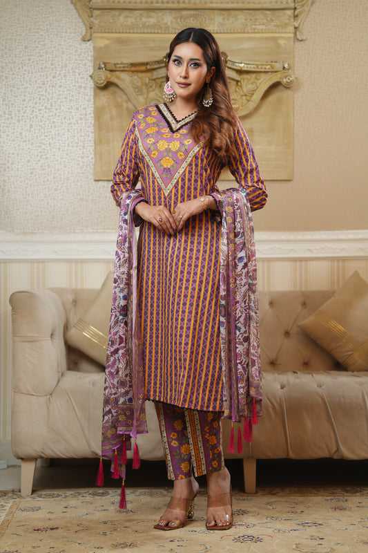 3 Piece - Printed Lawn Suit