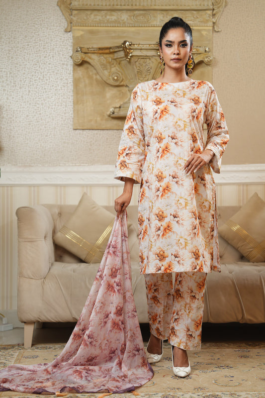 3 Piece - Printed Lawn Suit