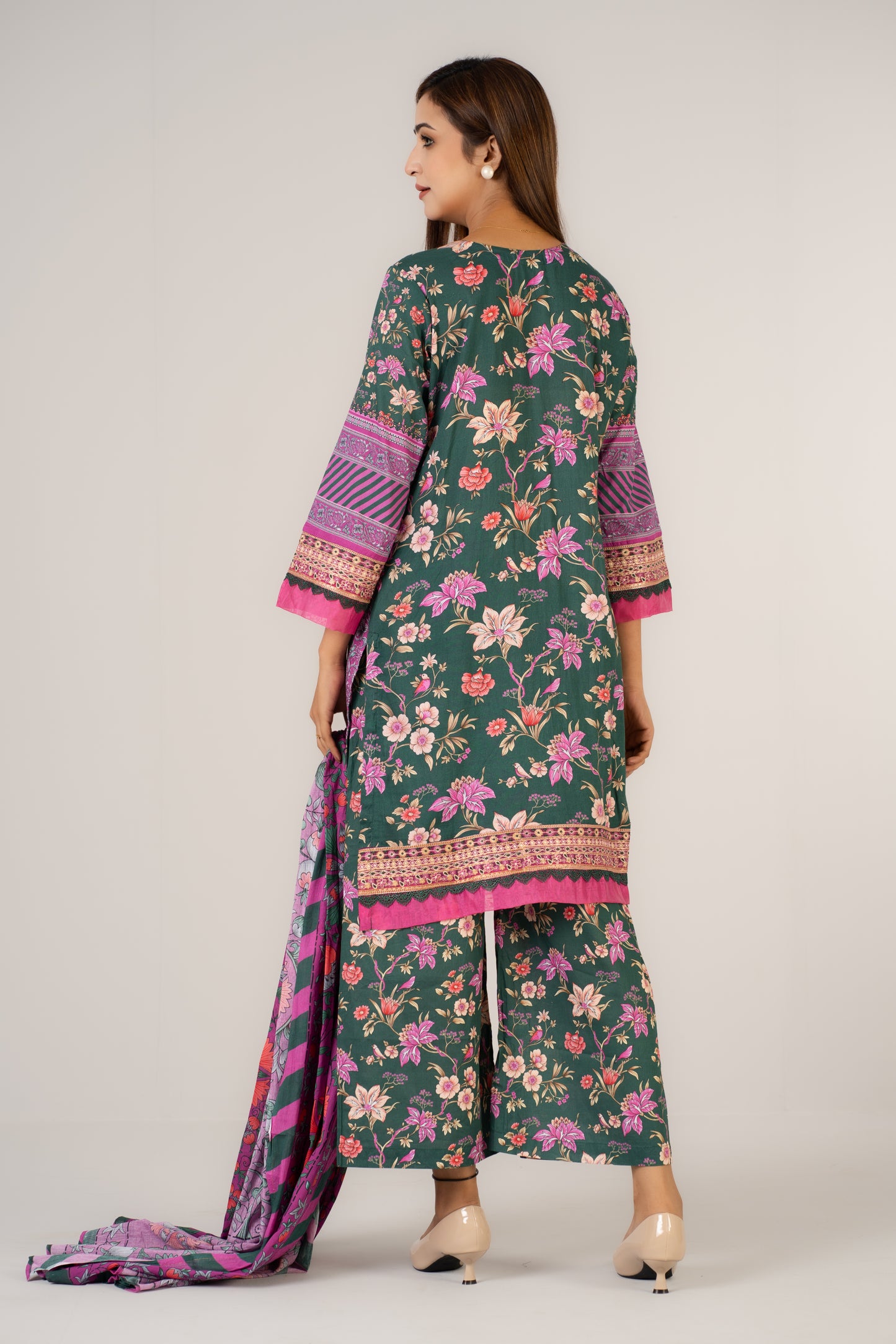Colourful Floral Printed 3 Pcs Set