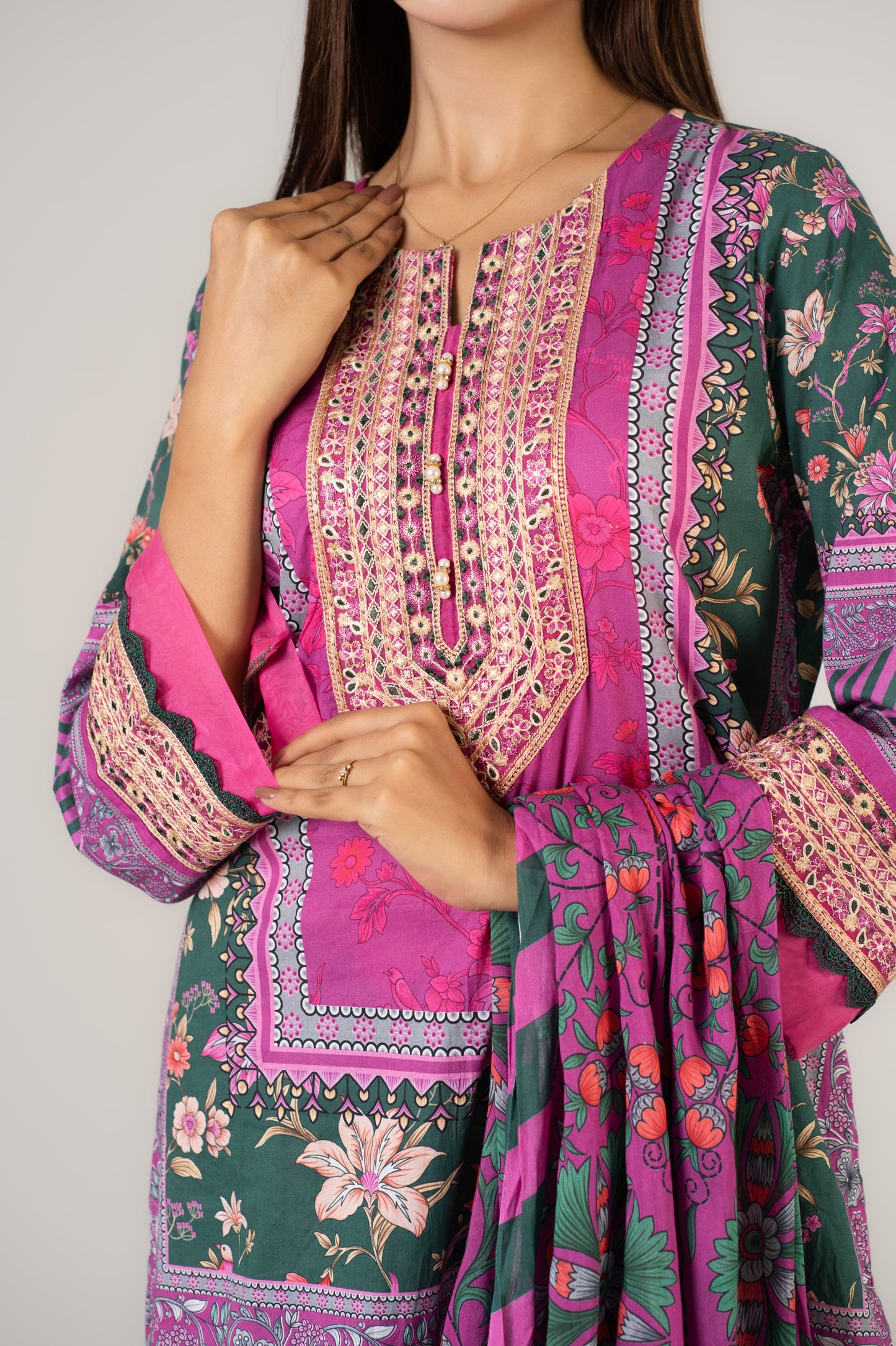 Colourful Floral Printed 3 Pcs Set