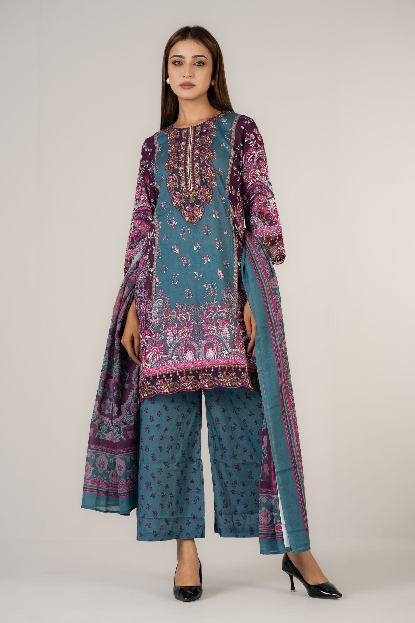 Printed Cotton 3 Pcs Set