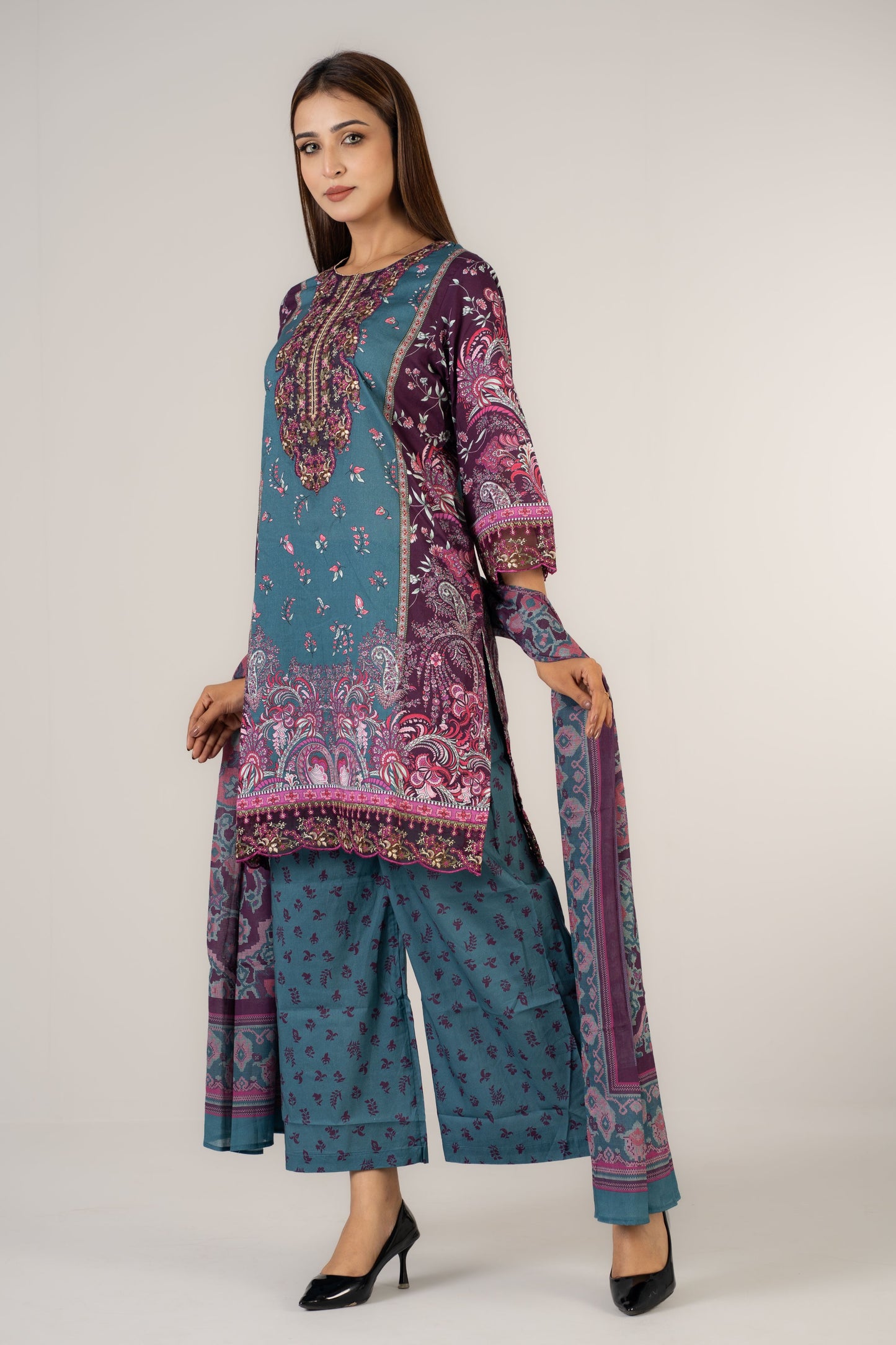 Printed Cotton 3 Pcs Set