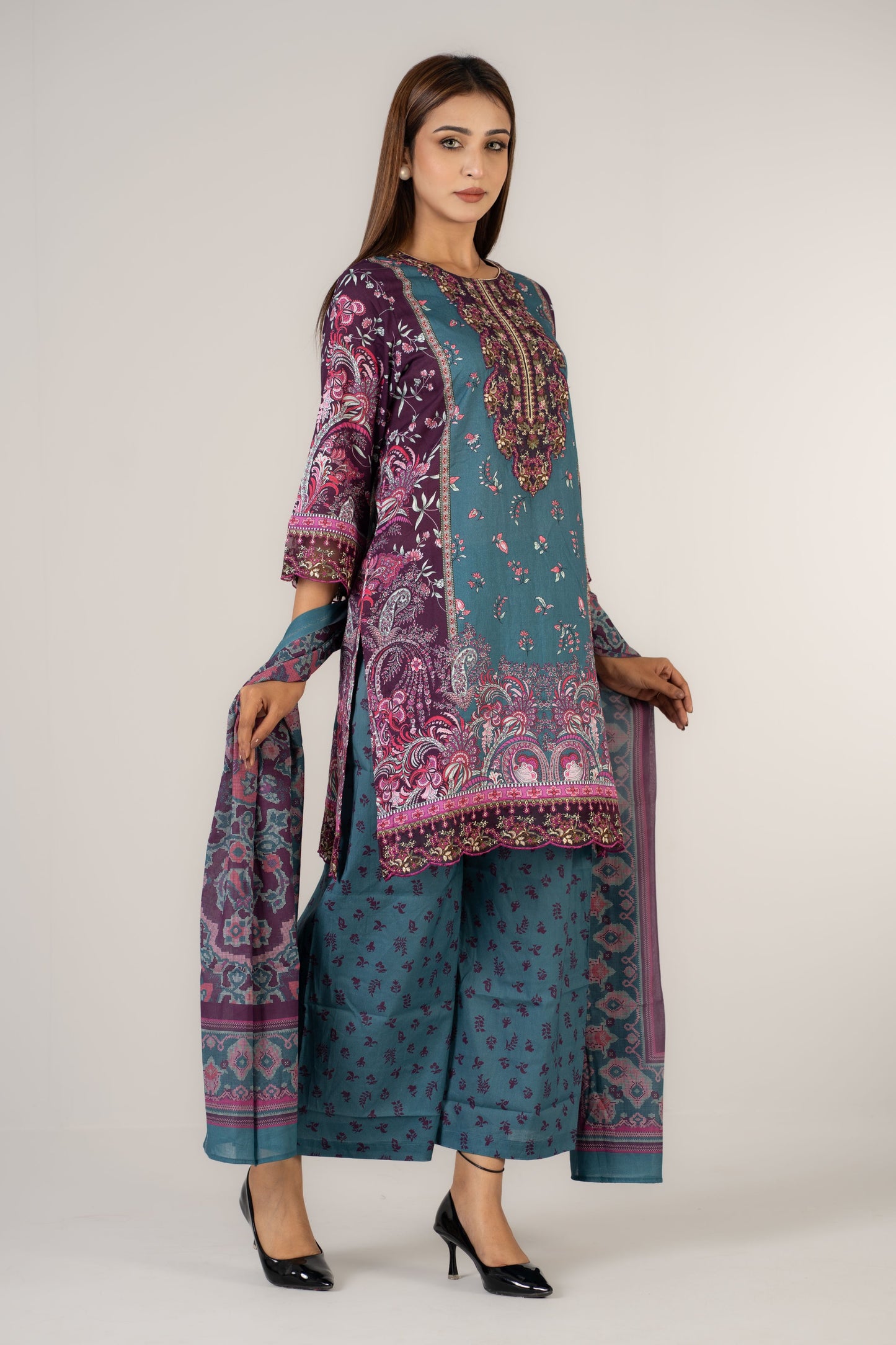 Printed Cotton 3 Pcs Set
