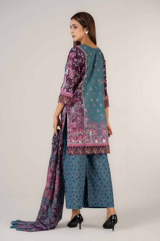 Printed Cotton 3 Pcs Set