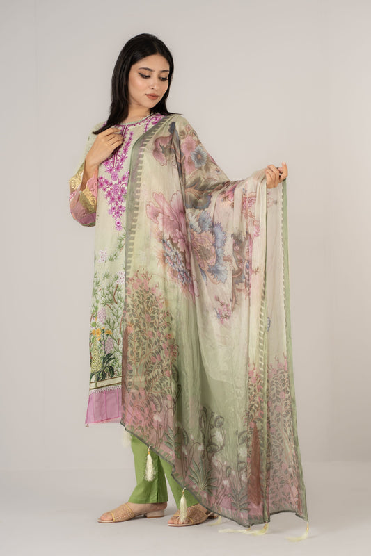 Floral Printed Cotton 3 Pcs Set