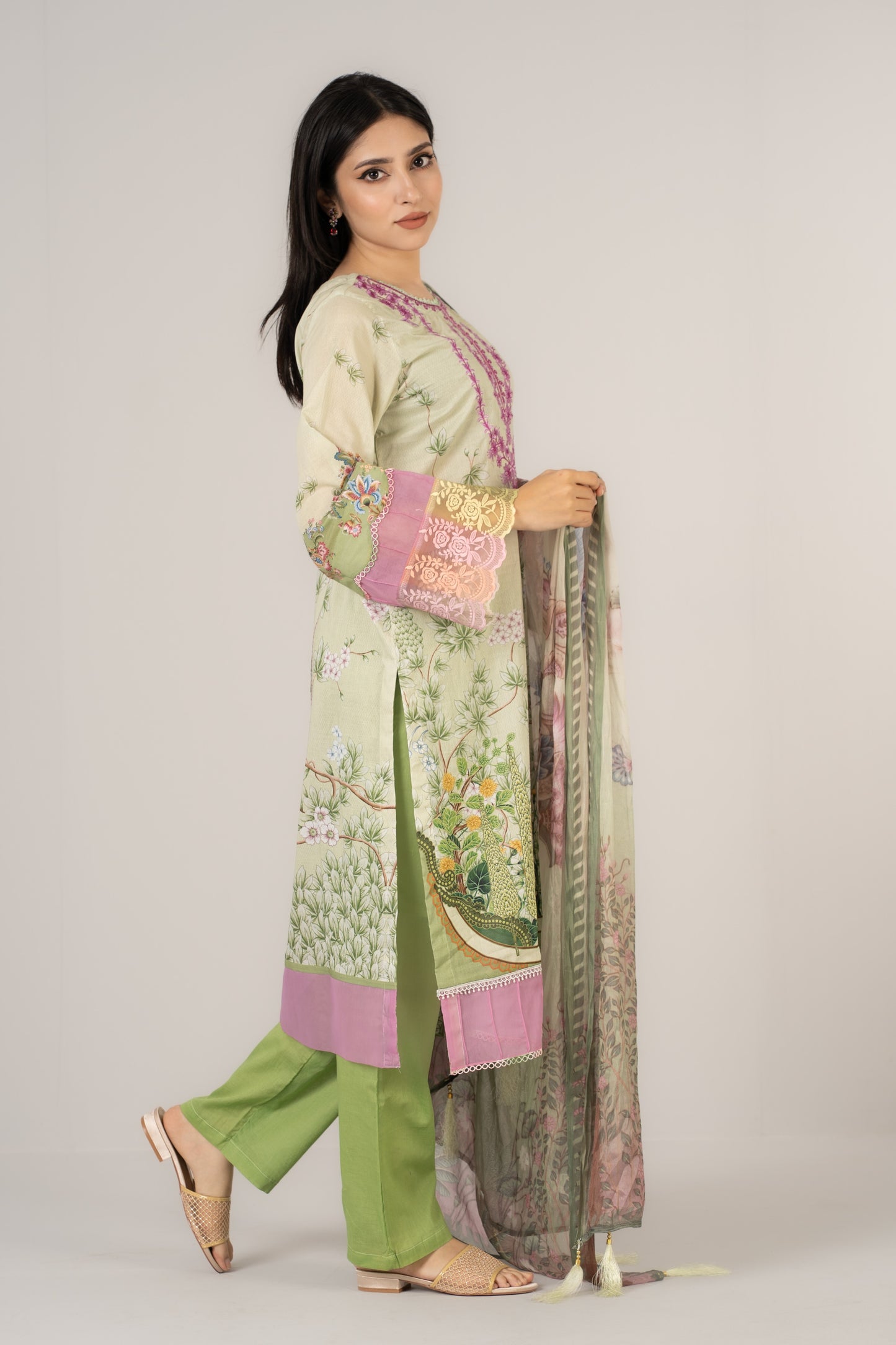Floral Printed Cotton 3 Pcs Set