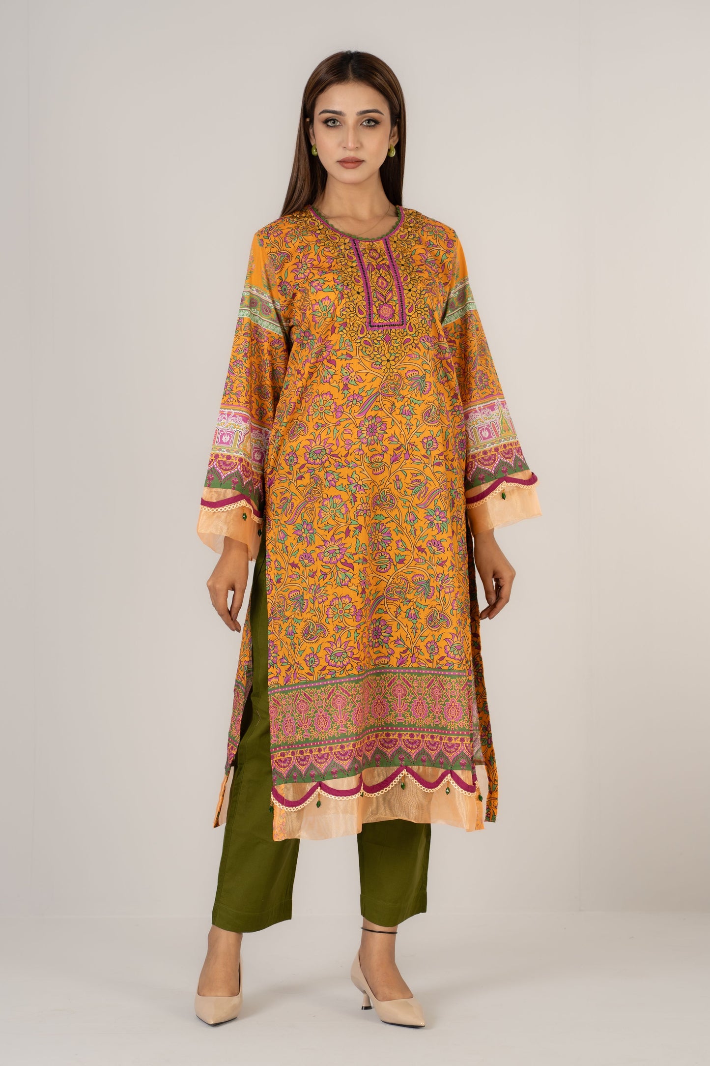 Printed Cotton Burnt Orange 2 Pcs Set