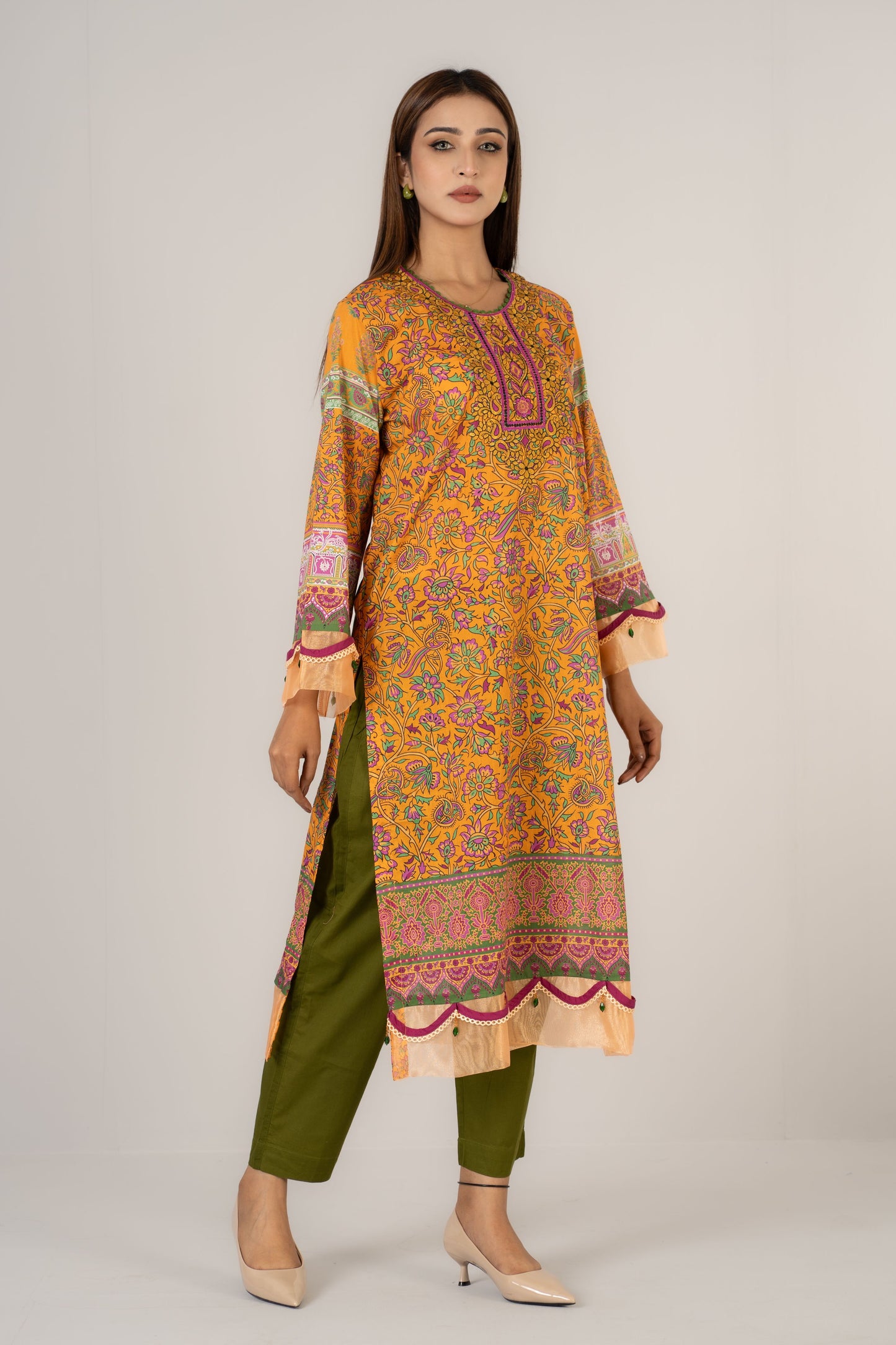 Printed Cotton Burnt Orange 2 Pcs Set