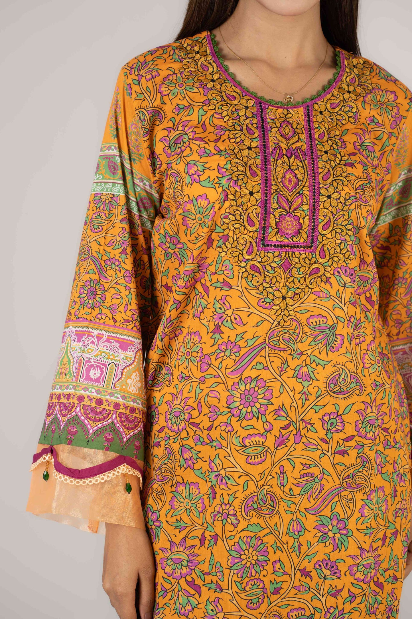 Printed Cotton Burnt Orange 2 Pcs Set