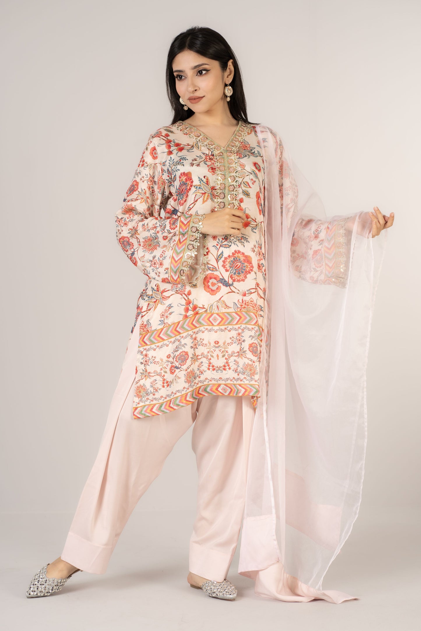 Soft Blush Exclusive Designer Raw Silk 3-Piece Set