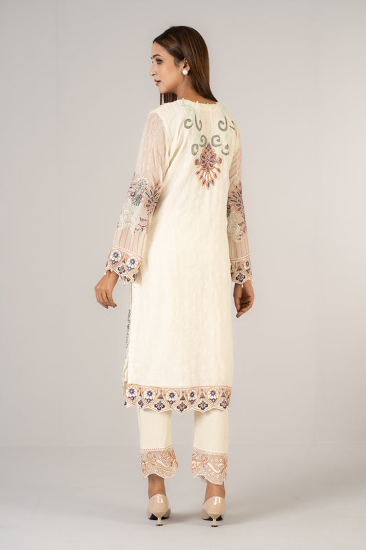 Gorgeous Lvory Luxury Chiffon 3 Pcs Set