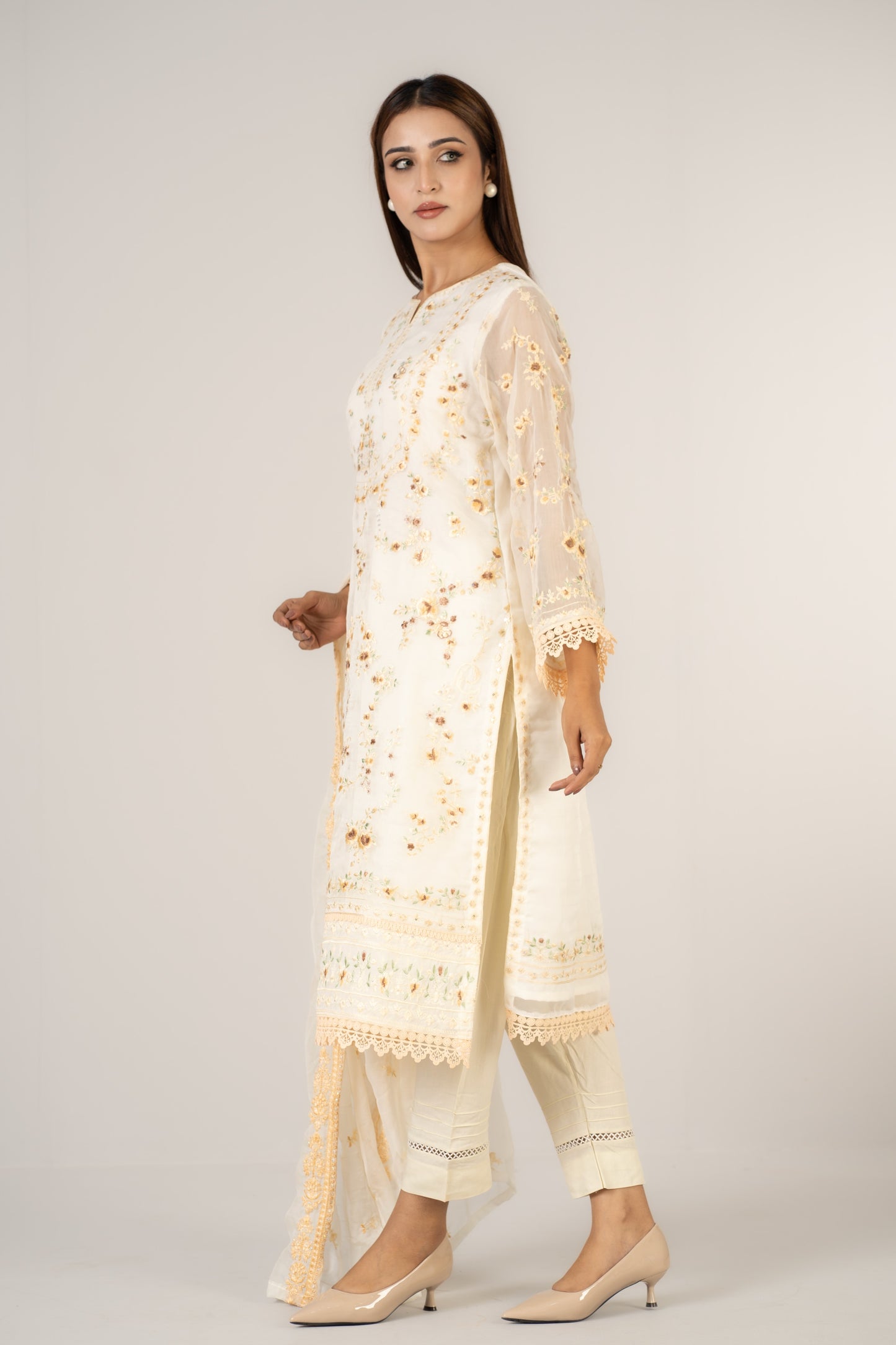 Soft Organza Ivory 3 Pcs Set