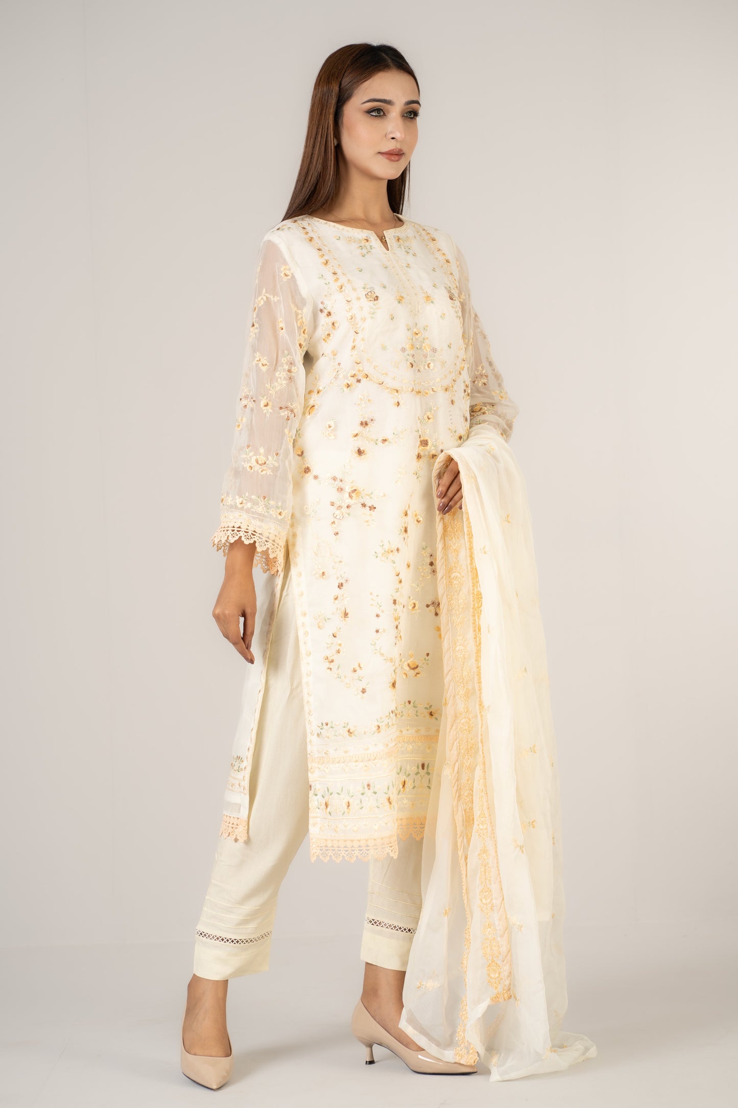 Soft Organza Ivory 3 Pcs Set