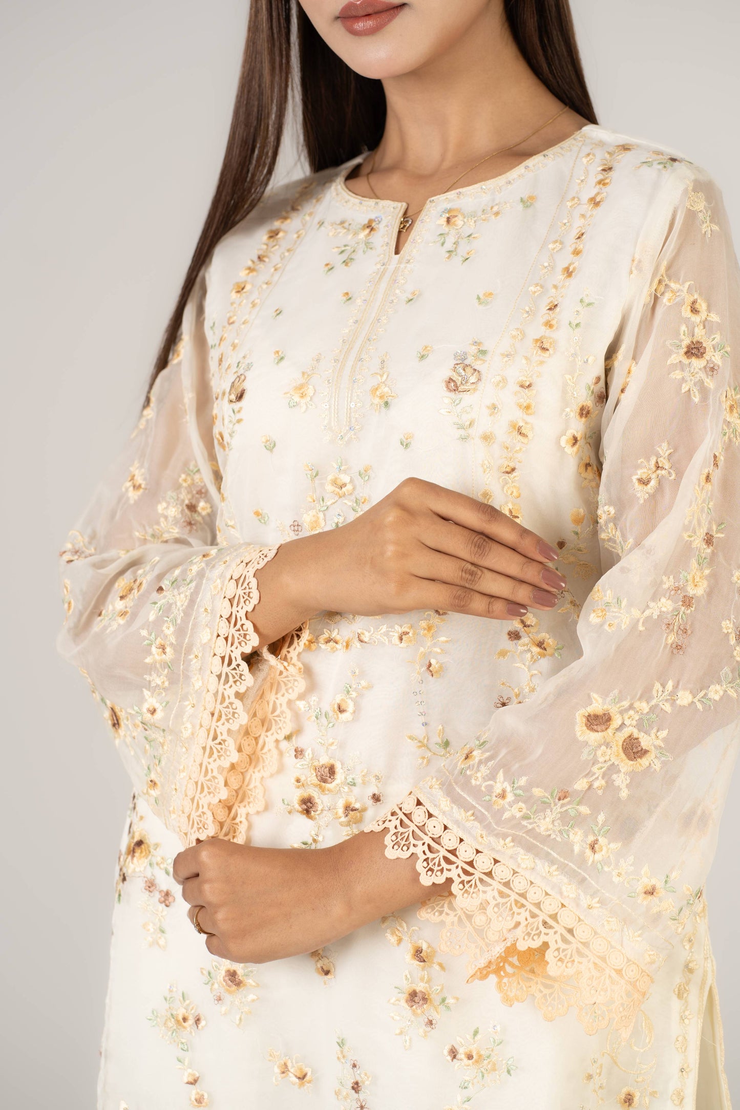 Soft Organza Ivory 3 Pcs Set